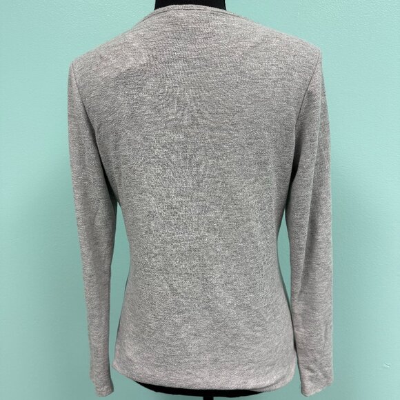 Status By Chenault Textured Knit Long-sleeve Top In Heather gray in size S. - Picture 4 of 5